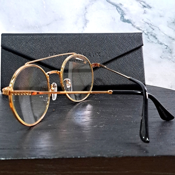 NEW Blue light filtering glasses by PRIVE REVAUX, round gold, Rx'able - Picture 5 of 7